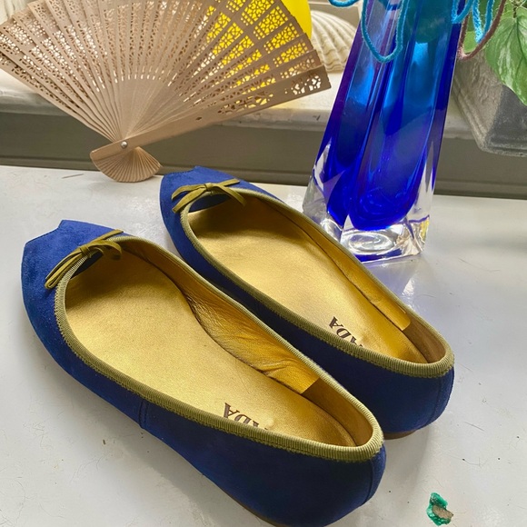 Prada Peep Suede D’orsay Toe Flats size 38 1/2 - Picture 7 of 8